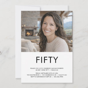 Fünfzig und Fantastisch Foto 50. Geburtstagsfeier Einladung