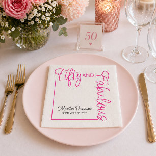 Fünfzig und Fantastisch Geburtstagsfeier Design Serviette