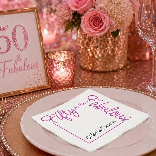 Fünfzig und Fantastisch Geburtstagsfeier Design Serviette