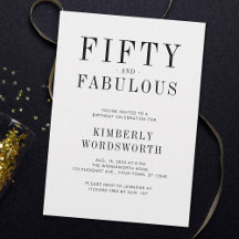 Fünfzig und fantastisch Minimal 50. Geburtstagsfei