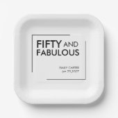 Fünfzig und Fantastisch Moderne 50. Geburtstagsfei Pappteller (Vorderseite)