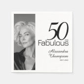 Fünfzig und Fantastisch Name Datum 50. Foto-Party Serviette (Vorderseite)