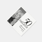 Fünfzig und Fantastisch Name Datum 50. Foto-Party Serviette (Ecke)