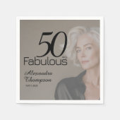Fünfzig und Fantastisch Name Datum 50. Foto-Party Serviette (Vorderseite)