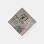 Fünfzig und Fantastisch Name Datum 50. Foto-Party Serviette (Ecke)