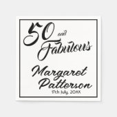 Fünfzig und Fantastisch Name Datum 50. Geburtstag Serviette (Vorderseite)