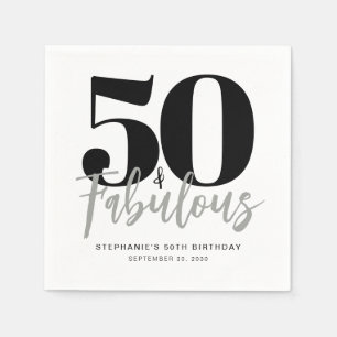Fünfzig und Fantastisch Name Datum 50. Geburtstags Serviette