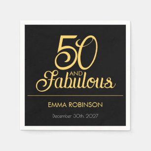 Fünfzig und Fantastisch Name Datum 50. Geburtstags Serviette