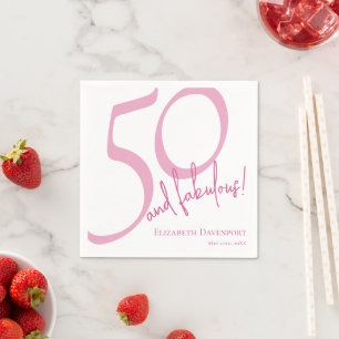 Fünfzig und Fantastisch Name Datum 50. Geburtstags Serviette