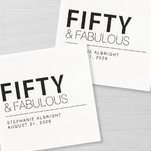 Fünfzig und Fantastisch Name Datum 50. Geburtstags Serviette