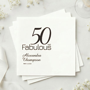 Fünfzig und Fantastisch Name Datum 50. Geburtstags Serviette