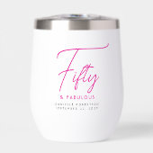 Fünfzig und Fantastisch Pink Schriftzug 50. Geburt (Vorderseite)