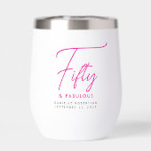 Fünfzig und Fantastisch Pink Schriftzug 50. Geburt (Rückseite)