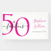 Fünfzig und Fantastisch Pinker 50. Geburtstag Part Banner (Horizontal)