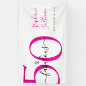 Fünfzig und Fantastisch Pinker 50. Geburtstag Part Banner (Vertikal)