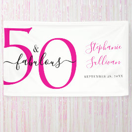 Fünfzig und Fantastisch Pinker 50. Geburtstag Part Banner