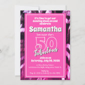 Fünfzig und Fantastisch Retro Rosa 50. Geburtstag Einladung (Rückseite)