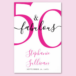 Fünfzig und Fantastisch Rosa 50. Geburtstagsfeier Poster