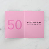 Fünfzig und Fantastisch Rosa Parfüm Geburtstag Karte (Innenseite)