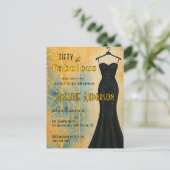 Fünfzig und Fantastisch Schwarz Gold Art Deco 50.  Postkarte (Stehend Vorderseite)