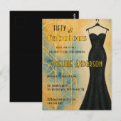 Fünfzig und Fantastisch Schwarz Gold Art Deco 50.  Postkarte (Vorne/Hinten)