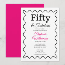 Fünfzig und Fantastisch Schwarz und Rosa Schrift