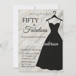 Fünfzig und Fantastisch Schwarz Weiß Marmor 50. Ge Einladung