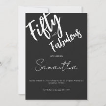 Fünfzig und Fantastisch Schwarze Schrift 50. Gebur