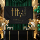 Fünfzig und Fantastisch Schwarzer Goldener Glam Ge Banner