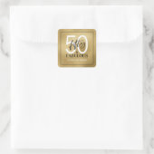Fünfzig und Fantastisch Skript 50. Geburtstag Quadratischer Aufkleber (Tasche)