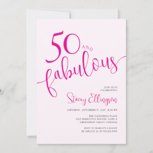 Fünfzig und Fantastisch Skript Rosa 50. Geburtstag Einladung