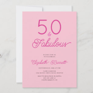Fünfzig und Fantastisch Skript Rosa 50. Geburtstag Einladung