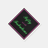 Fünfzig und immer noch fabelhaftes Schwarz-Heiß-Ro Serviette (Ecke)