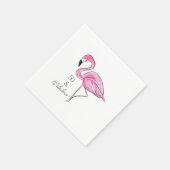 Fünfzig und üppig rosa Flamingo Serviette (Ecke)