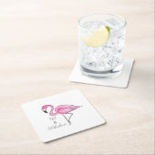 Fünfzig und üppig rosa Flamingo-Untersetzer Rechteckiger Pappuntersetzer (Vor Ort)