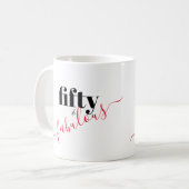 Fünfzig und üppig Schwarz-Rot-Script-Elegant Kaffeetasse (Vorderseite Links)