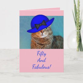 Fünfzig und üppiger Glamour Kitty Geburtstag Karte