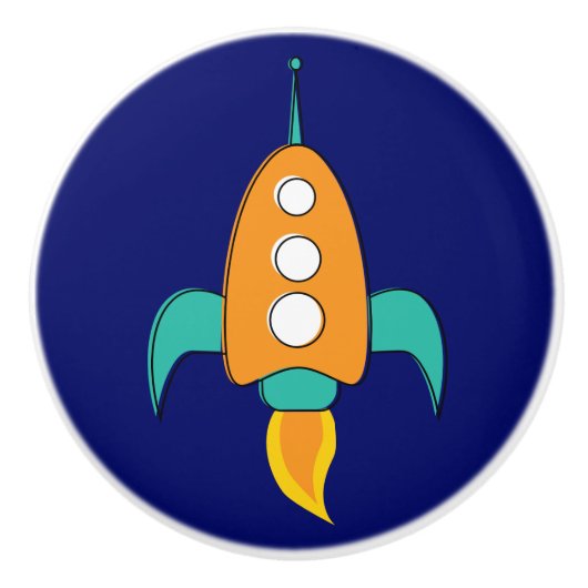 Fünfzig - Weltraumschiff Keramikknauf (Vorderseite)