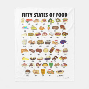 FÜNFZIGE STAATEN VON LEBENSMITTELN Vereinigte Staa Fleecedecke