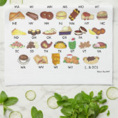 FÜNFZIGE STAATEN VON LEBENSMITTELN Vereinigte Staa Geschirrtuch (Gefaltet)