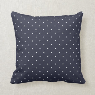 Fünfziger-Jahre-Stil Navyblaue Punkte Kissen