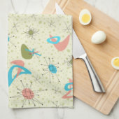 Fünfzigerjahre Atomzeitalter-Geschirrtuch Küchentuch (Viertel Falte)