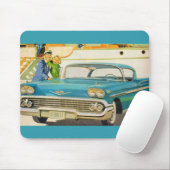 Fünfzigerjahre blaue Impalaanzeige Mousepad (Mit Mouse)