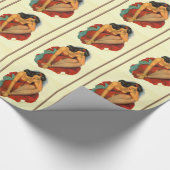 Fünfzigerjahre Button oben Geschenkpapier (Ecke)