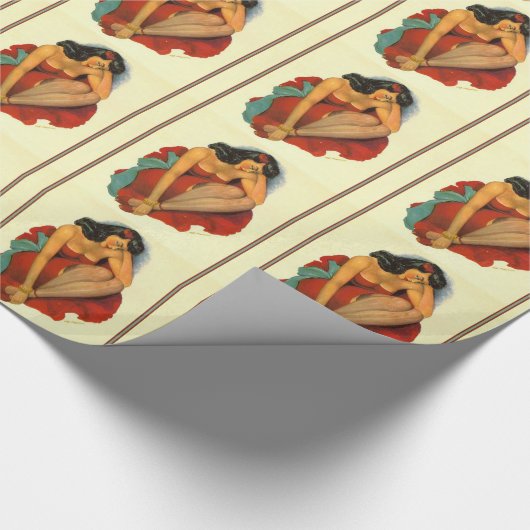 Fünfzigerjahre Button oben Geschenkpapier (Ecke)