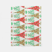 Fünfzigerjahre Cartoon-Weihnachtsbaum-Fleece-Decke Fleecedecke (Vorderseite)