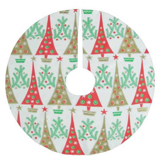 Fünfzigerjahre Cartoon-Weihnachtsbaum-Rock Polyester Weihnachtsbaumdecke (Vorderseite)