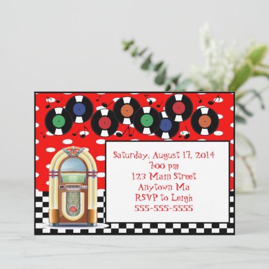 Fünfzigerjahre Einladung (Stehend Vorderseite)