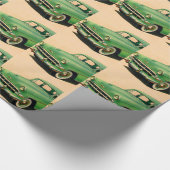 Fünfzigerjahre grünes Chevy Geschenkpapier (Ecke)