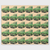 Fünfzigerjahre grünes Chevy Geschenkpapier (Flach)